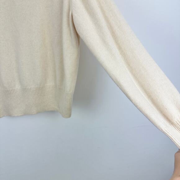 J.Crew Cashmere Shrunken Turtleneck Sweater Classic Cream Ivory Womens XL - Picture 9 of 11